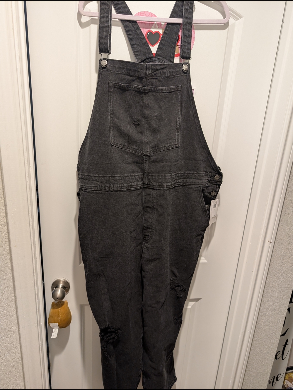 Old Navy Charcoal Black Women's Denim Overalls